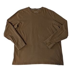 Eddie Bauer Legend Wash Cotton Chestnut Brown Long Sleeve Crew T-Shirt Men's TXL